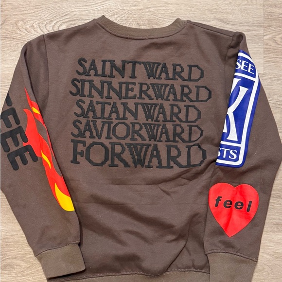 Viral Kid Cudi and Kanye West "Lucky Me! I See Ghosts” Crewneck Sweatshirt - Picture 7 of 7